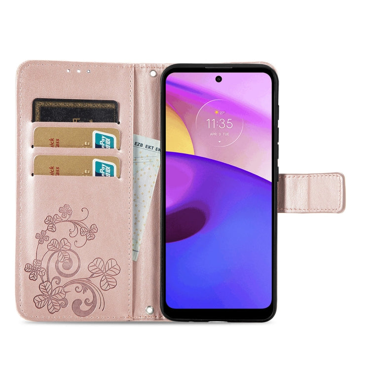 LEAF Knižkové puzdro pre Motorola Moto E20 / E30 / E40 - ružové