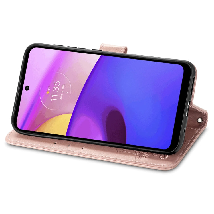 LEAF Knižkové puzdro pre Motorola Moto E20 / E30 / E40 - ružové