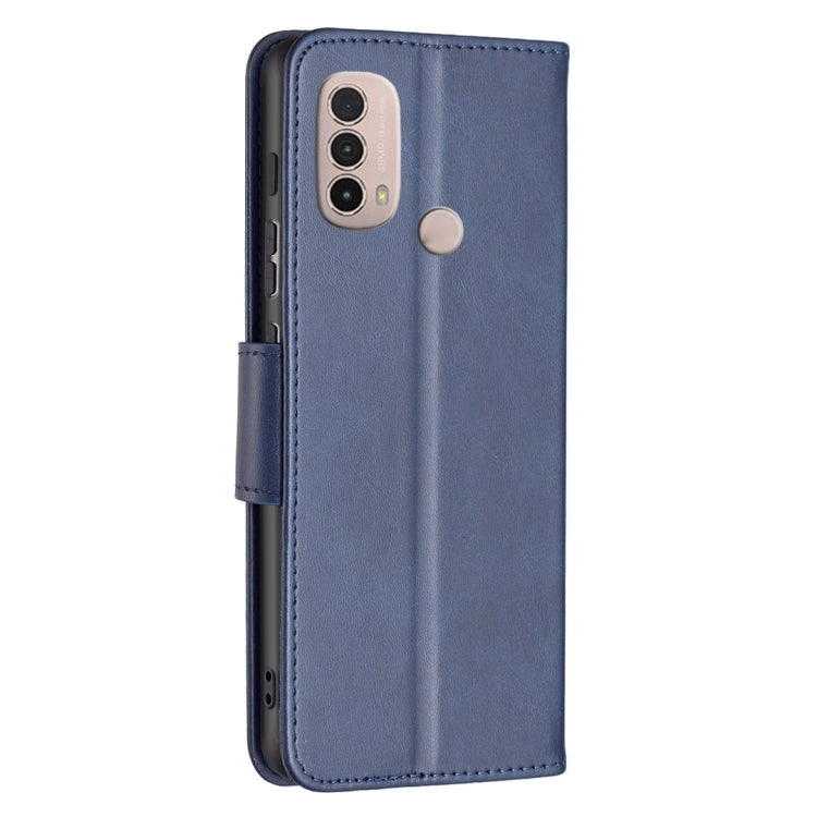 LAMBSKIN Knižkové puzdro pre Motorola Moto E20 / E30 / E40 - modré