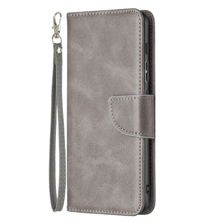 LAMBSKIN Knižkové puzdro pre Motorola Moto E20 / E30 / E40 - sivé