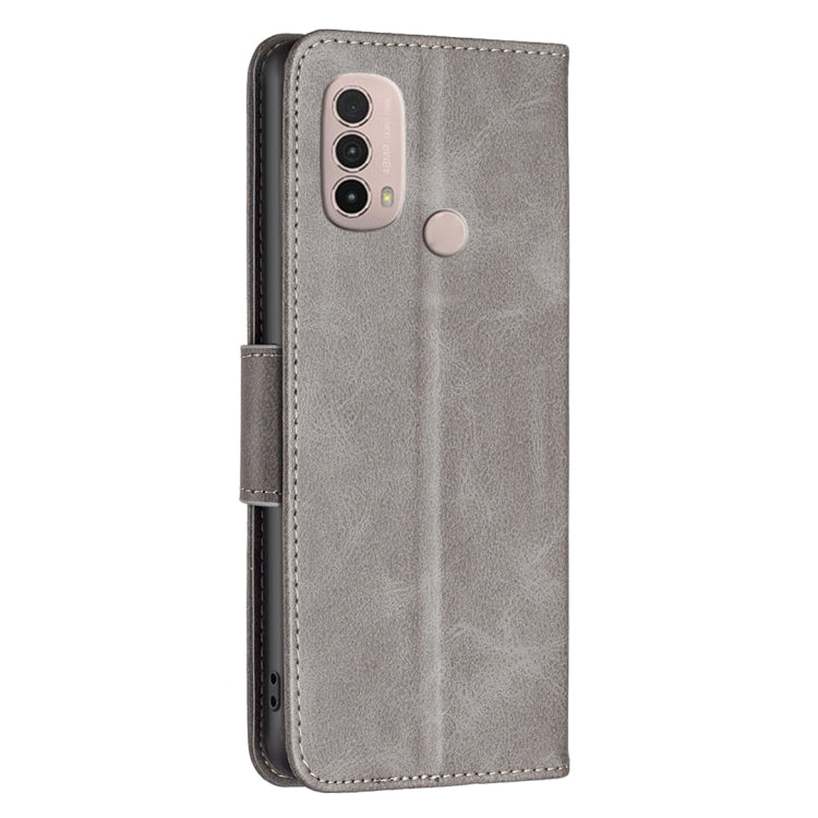 LAMBSKIN Knižkové puzdro pre Motorola Moto E20 / E30 / E40 - sivé