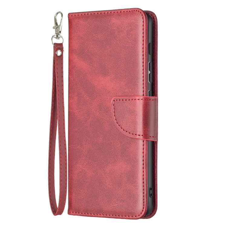 LAMBSKIN Knižkové puzdro pre Motorola Moto E20 / E30 / E40 - červené