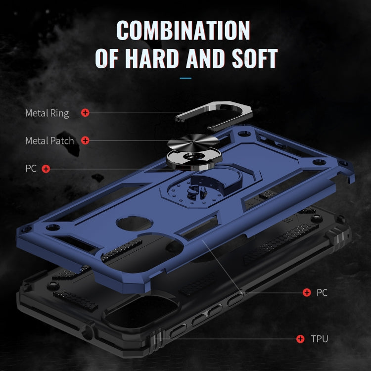 RING ARMOR Tvrdený kryt pre Motorola Moto E20 / E30 / E40 - modrý