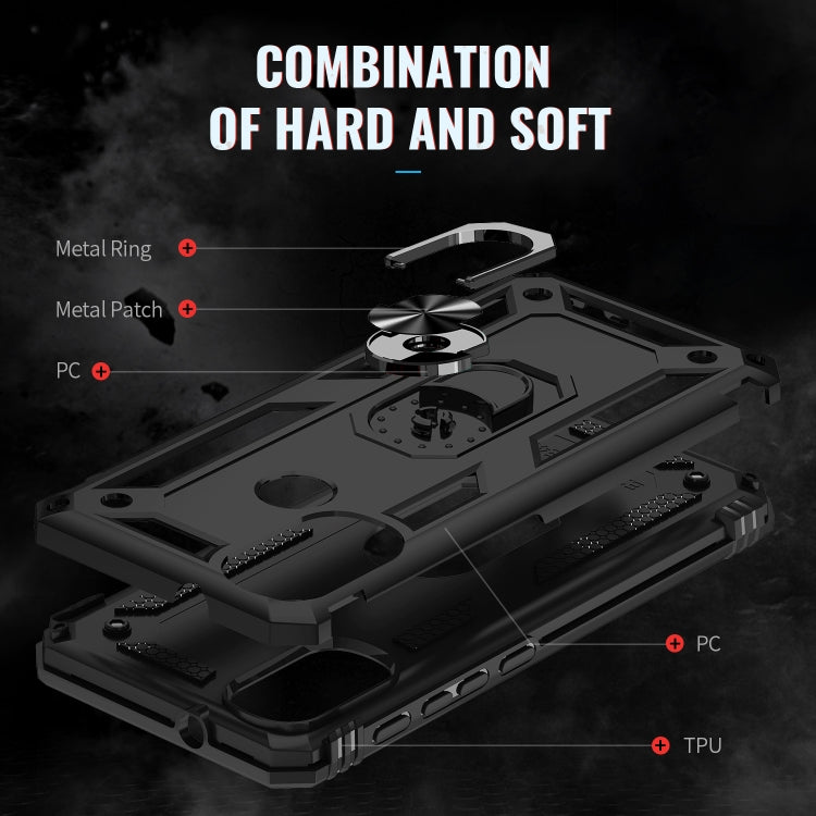RING ARMOR Tvrdený kryt pre Motorola Moto E20 / E30 / E40 - čierny