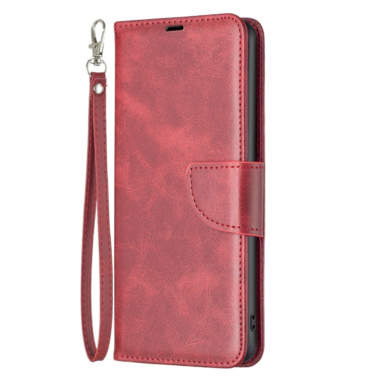 LAMBSKIN Knižkové puzdro pre Motorola Moto E13 - červené