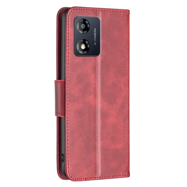 LAMBSKIN Knižkové puzdro pre Motorola Moto E13 - červené