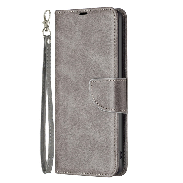 LAMBSKIN Knižkové puzdro pre Motorola Moto E13 - sivé