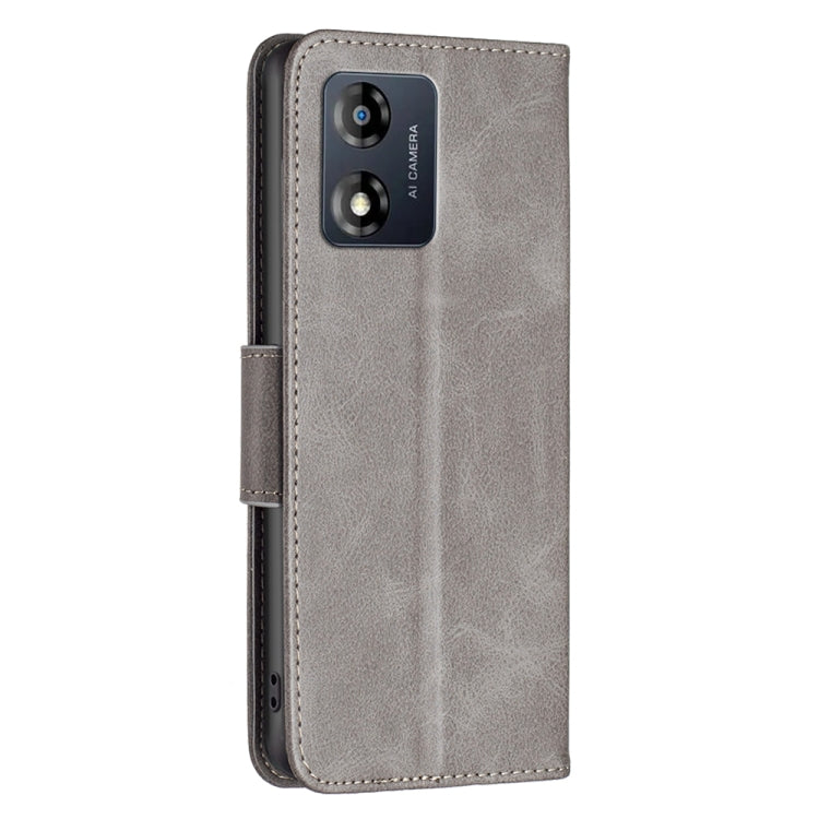 LAMBSKIN Knižkové puzdro pre Motorola Moto E13 - sivé