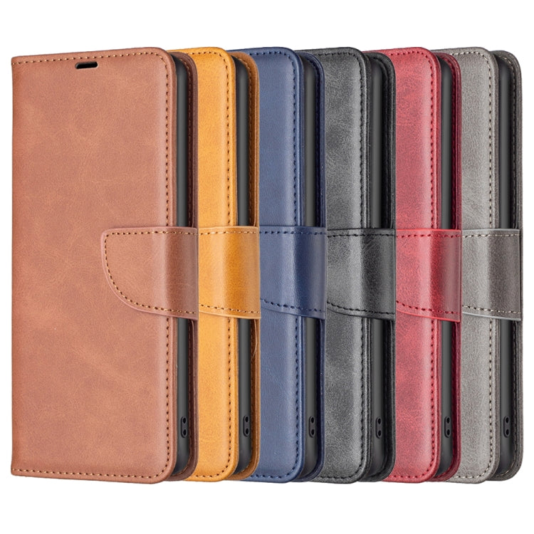 LAMBSKIN Knižkové puzdro pre Motorola Moto E13 - hnedé