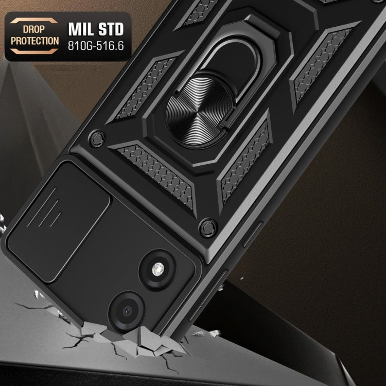 SLIDING ARMOR Tvrdený kryt pre Motorola Moto E13 - čierny
