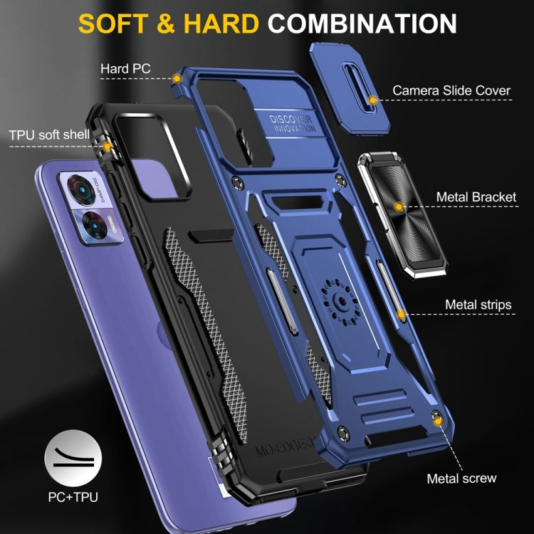 HOLDER ARMOR Tvrdený kryt pre Motorola Edge 30 Neo - modrý