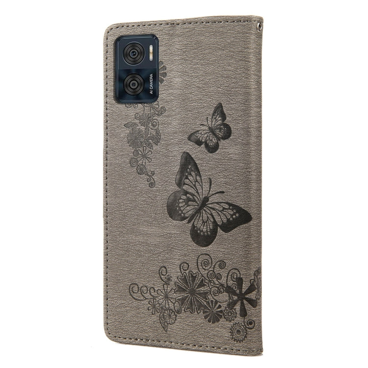 BUTTERFLY Knižkové puzdro pre Motorola Moto E22 / E22i - sivé