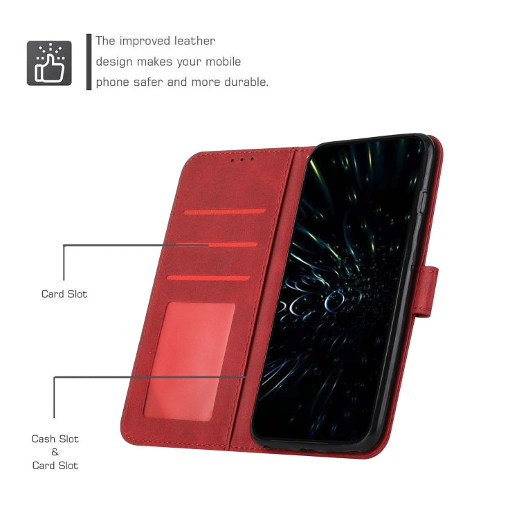 STITCHING Knižkové puzdro pre Motorola Moto E22 / E22i - červené