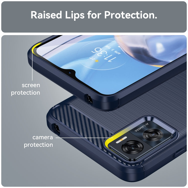 CARBON Zadný obal pre Motorola Moto E22 / E22i - modrý