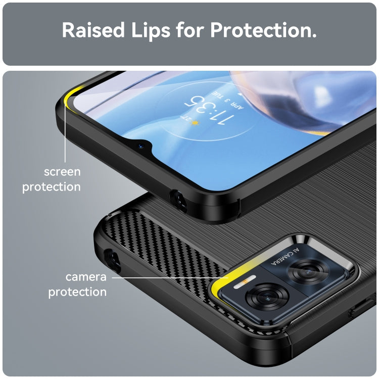 CARBON Zadný obal pre Motorola Moto E22 / E22i - čierny