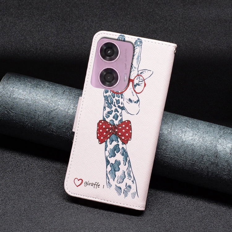 PAINT Knižkové puzdro pre Motorola Moto G04 / G24 / G24 Power - Žirafa