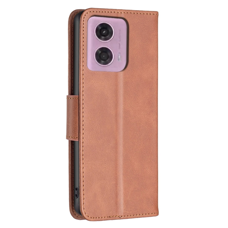 LAMBSKIN Knižkové puzdro pre Motorola Moto G04 / G24 / G24 Power - hnedé