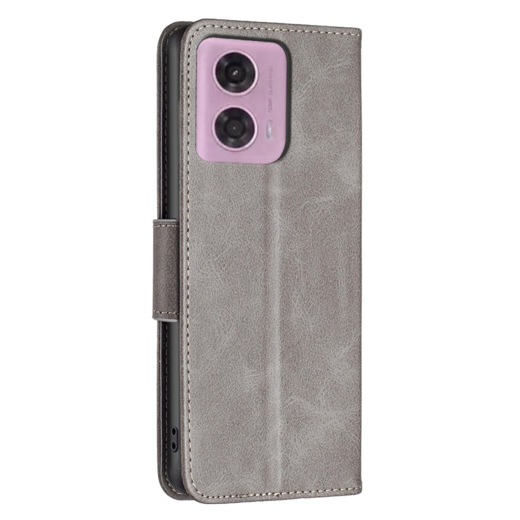 LAMBSKIN Knižkové puzdro pre Motorola Moto G04 / G24 / G24 Power - sivé
