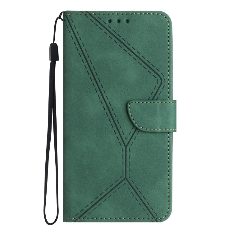 STITCHING Knižkové puzdro pre Motorola Moto G34 5G - zelené
