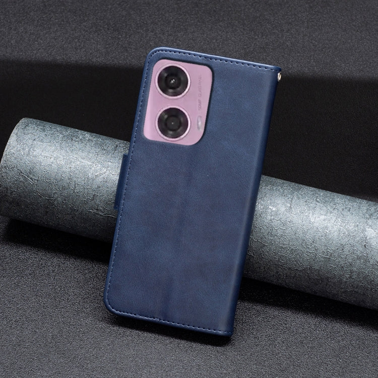 LAMBSKIN Knižkové puzdro pre Motorola Moto G34 5G - modré