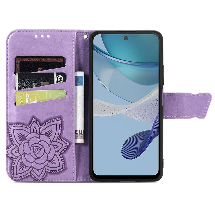 BUTTERFLY Knižkové puzdro pre Motorola Moto G53 5G - fialové