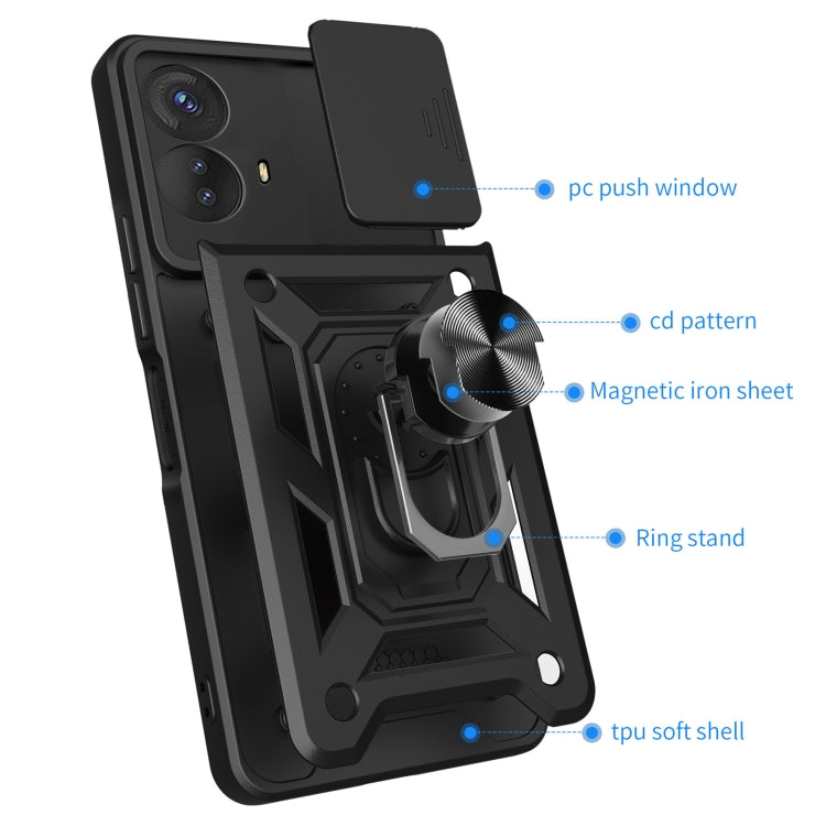SLIDING ARMOR Tvrdený kryt pre Motorola Moto G53 5G - sivý