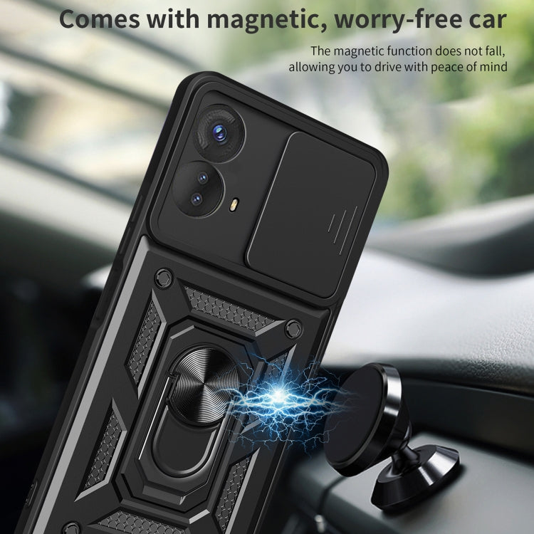 SLIDING ARMOR Tvrdený kryt pre Motorola Moto G53 5G - čierny