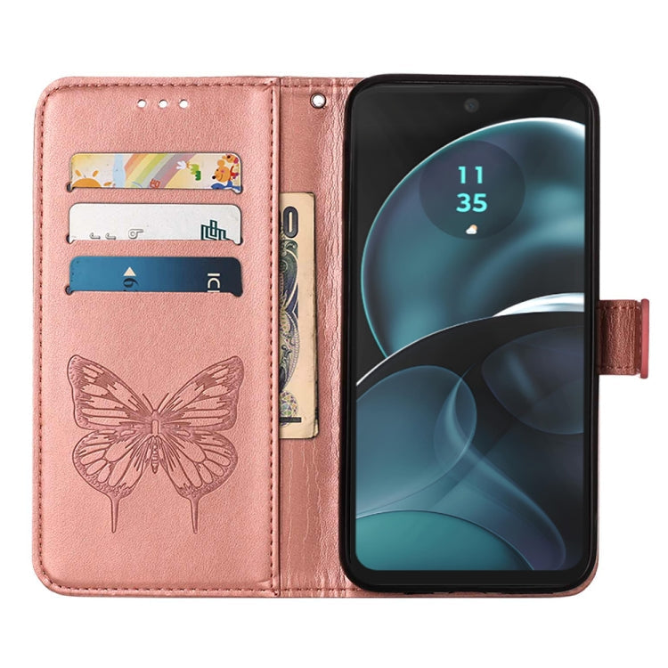 BUTTERFLY Knižkové puzdro pre Motorola Moto G14 - rose gold