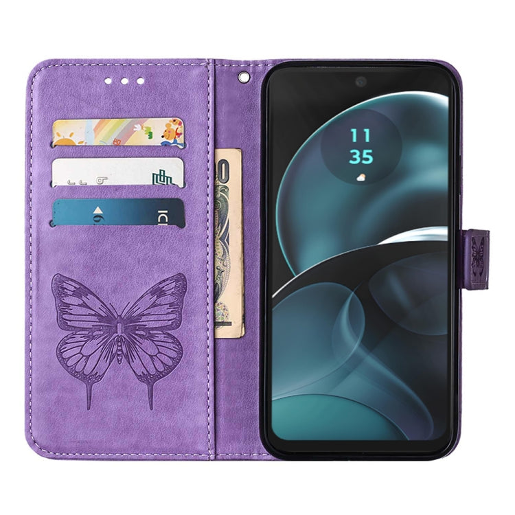 BUTTERFLY Knižkové puzdro pre Motorola Moto G14 - fialové