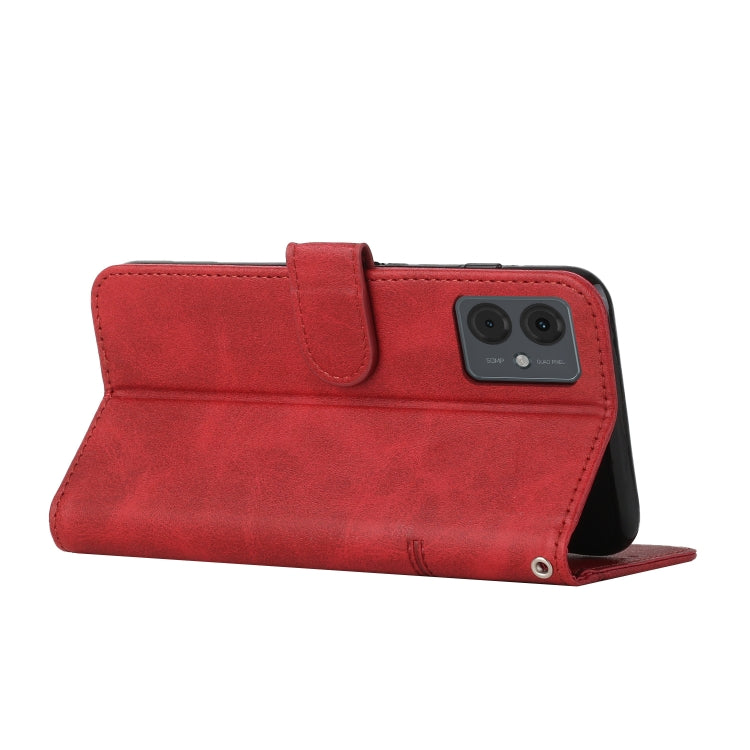 STITCHING Knižkové puzdro pre Motorola Moto G14 - červené