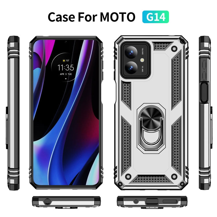 RING ARMOR Tvrdený kryt pre Motorola Moto G14 - sivý