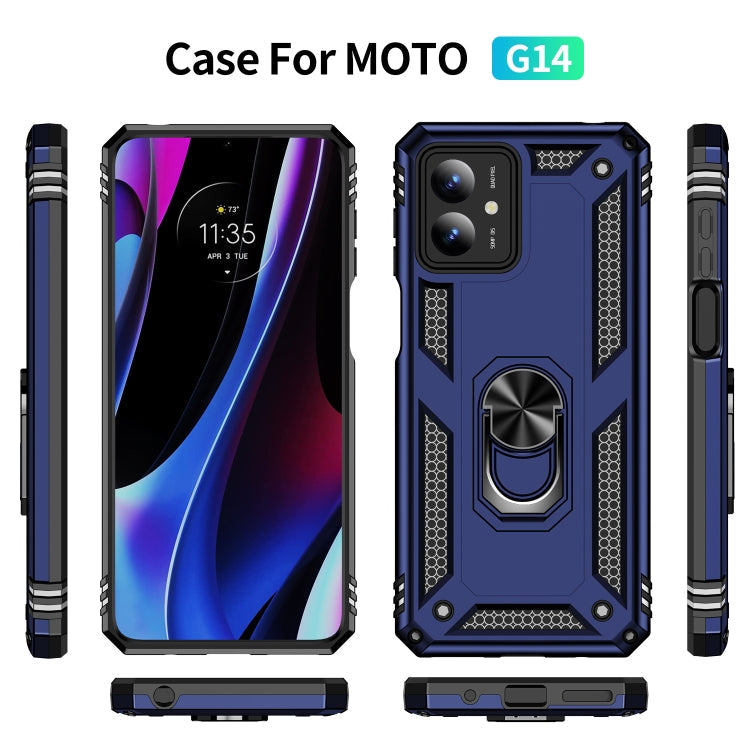 RING ARMOR Tvrdený kryt pre Motorola Moto G14 - modrý