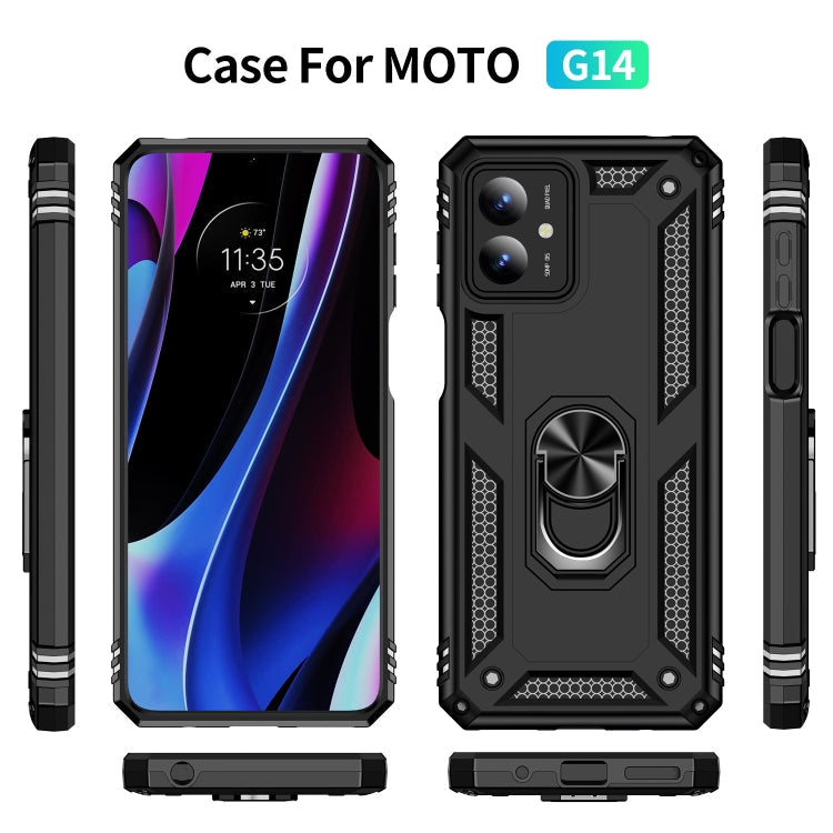 RING ARMOR Tvrdený kryt pre Motorola Moto G14 - čierny