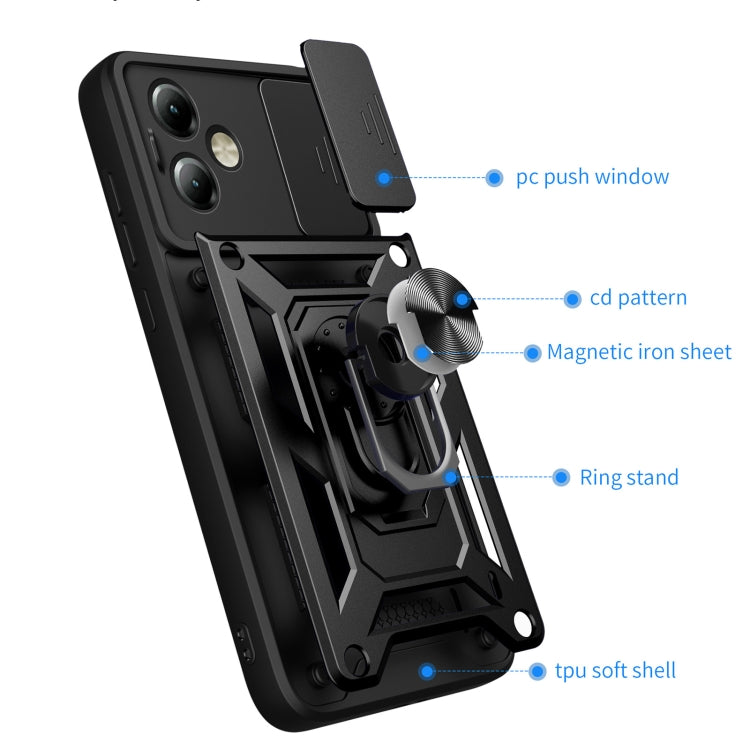 SLIDING ARMOR Tvrdený kryt pre Motorola Moto G14 - čierny