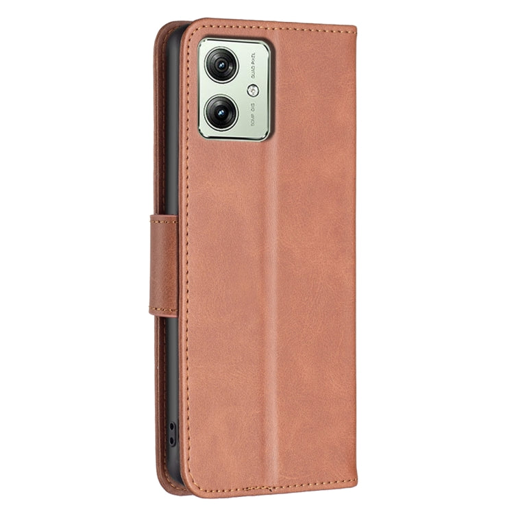 LAMBSKIN Knižkové puzdro pre Motorola Moto G54 5G / G54 5G Power Edition - hnedé