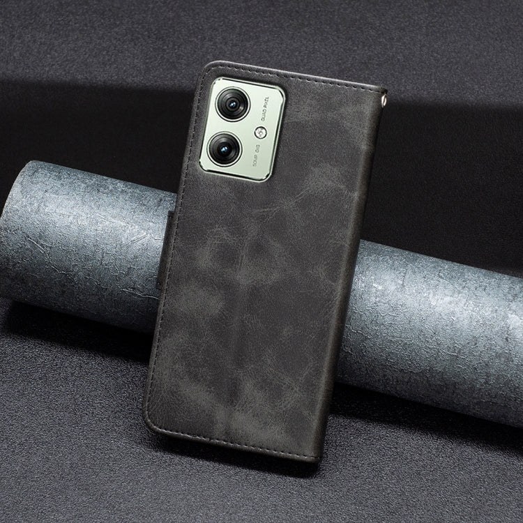 LAMBSKIN Knižkové puzdro pre Motorola Moto G54 5G / G54 5G Power Edition - čierne