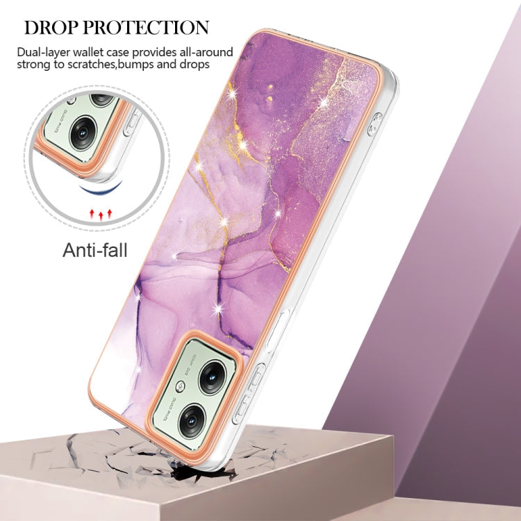 MARBLE Zadný kryt pre Motorola Moto G54 5G / G54 5G Power Edition - fialový