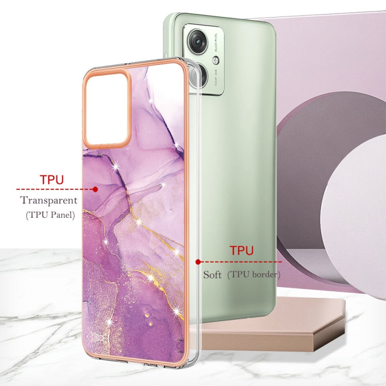 MARBLE Zadný kryt pre Motorola Moto G54 5G / G54 5G Power Edition - fialový