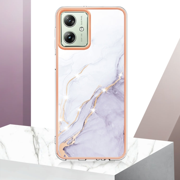 MARBLE Zadný kryt pre Motorola Moto G54 5G / G54 5G Power Edition - biely