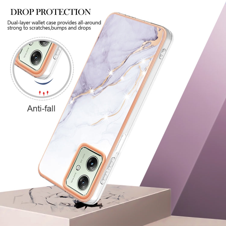 MARBLE Zadný kryt pre Motorola Moto G54 5G / G54 5G Power Edition - biely