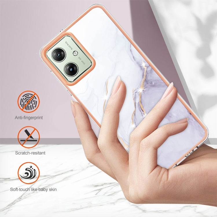 MARBLE Zadný kryt pre Motorola Moto G54 5G / G54 5G Power Edition - biely