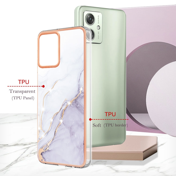 MARBLE Zadný kryt pre Motorola Moto G54 5G / G54 5G Power Edition - biely