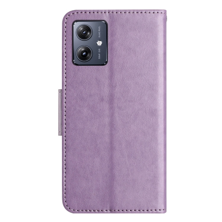 BUTTERFLY Knižkové puzdro pre Motorola Moto G54 5G / G54 5G Power Edition - svetlo fialové