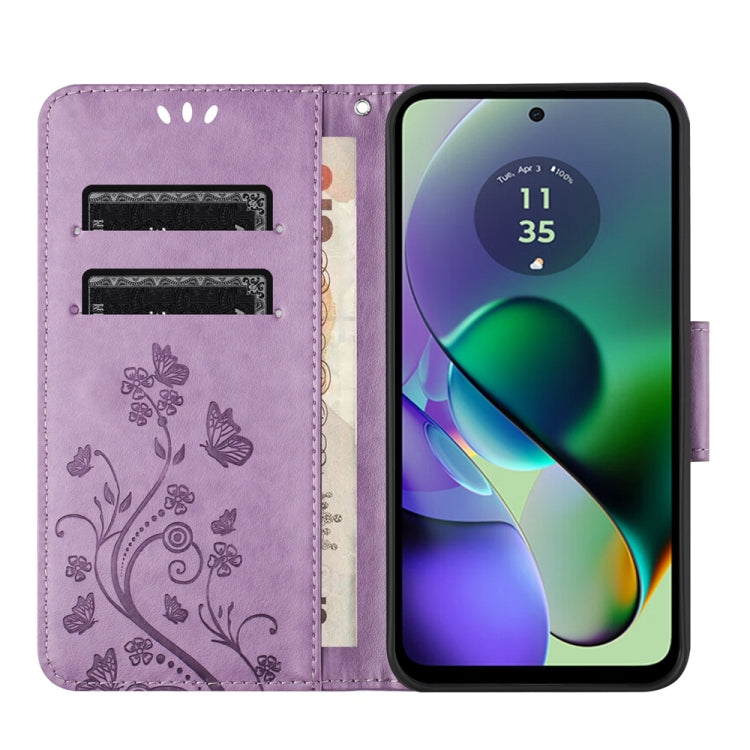 BUTTERFLY Knižkové puzdro pre Motorola Moto G54 5G / G54 5G Power Edition - svetlo fialové
