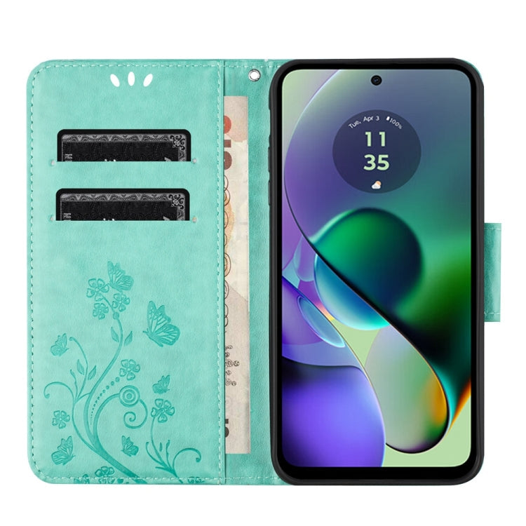 BUTTERFLY Knižkové puzdro pre Motorola Moto G54 5G / G54 5G Power Edition - mentolové