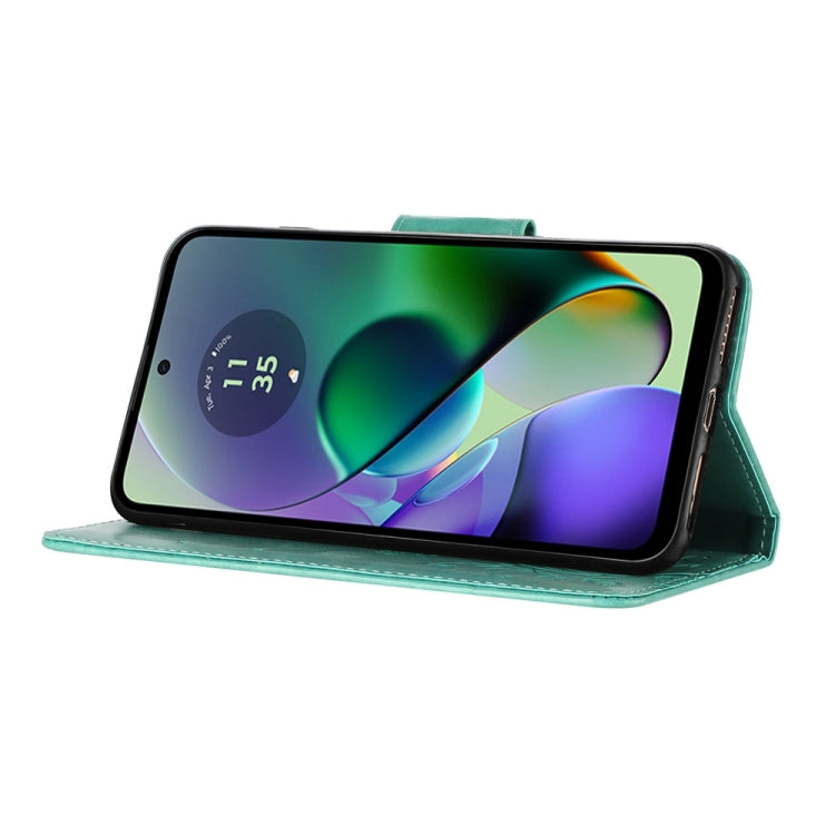 BUTTERFLY Knižkové puzdro pre Motorola Moto G54 5G / G54 5G Power Edition - mentolové