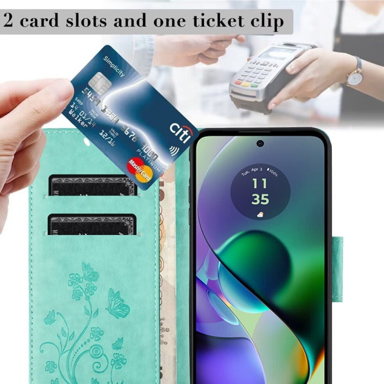 BUTTERFLY Knižkové puzdro pre Motorola Moto G54 5G / G54 5G Power Edition - mentolové