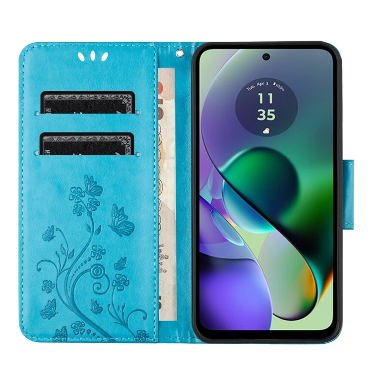 BUTTERFLY Knižkové puzdro pre Motorola Moto G54 5G / G54 5G Power Edition - modré