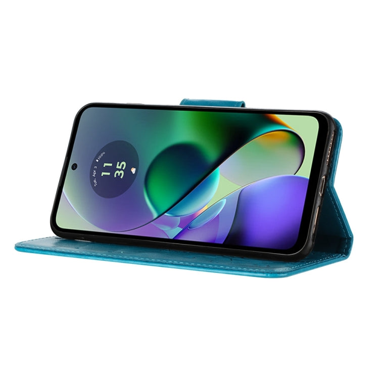 BUTTERFLY Knižkové puzdro pre Motorola Moto G54 5G / G54 5G Power Edition - modré