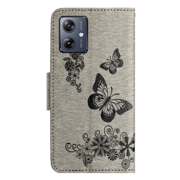 BUTTERFLY Knižkové puzdro pre Motorola Moto G54 5G / G54 5G Power Edition - sivé